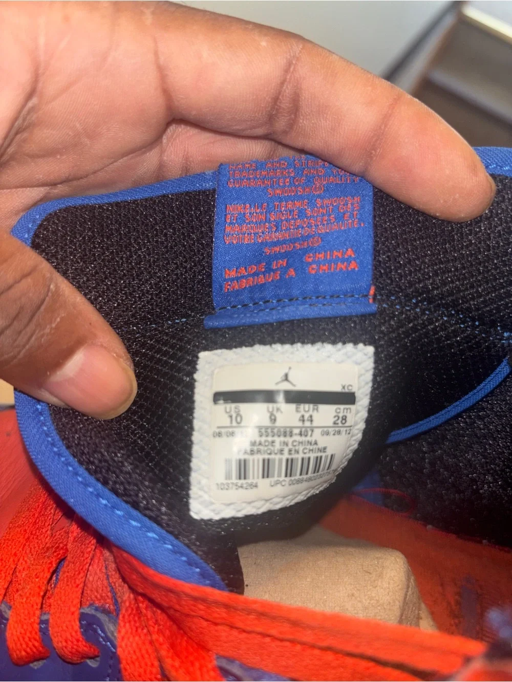 Nike Air Jordan OG High Knicks Men’s High-Top Athletic Shoes in Blue and Orange
